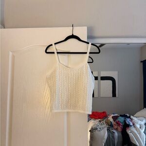 White Crochet Tank Top